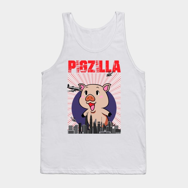 Pigzilla Tank Top by Hinode